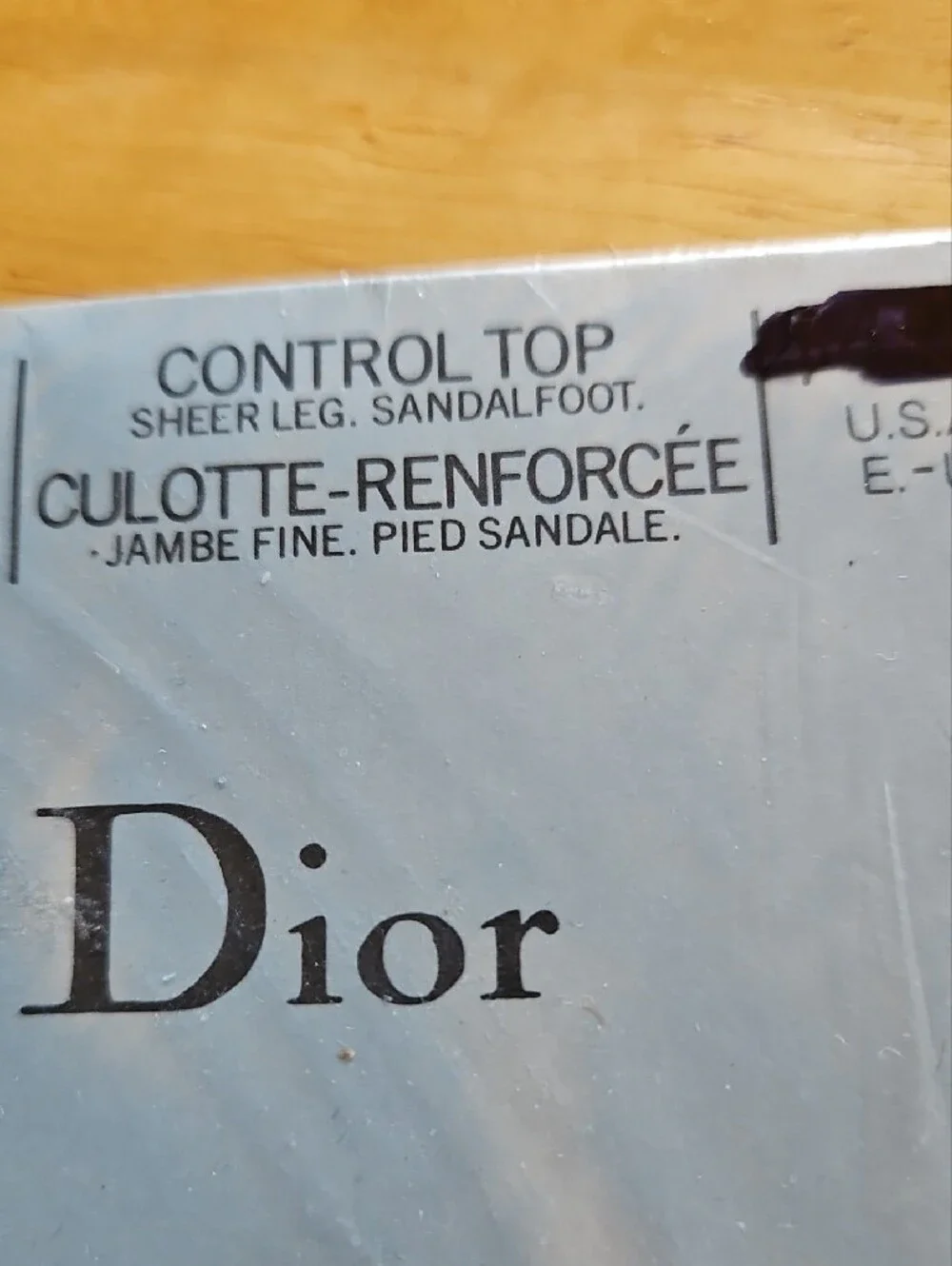 Christian Dior DIORELLA Indigo Blue Control Top Sheer Leg Sandalfoot